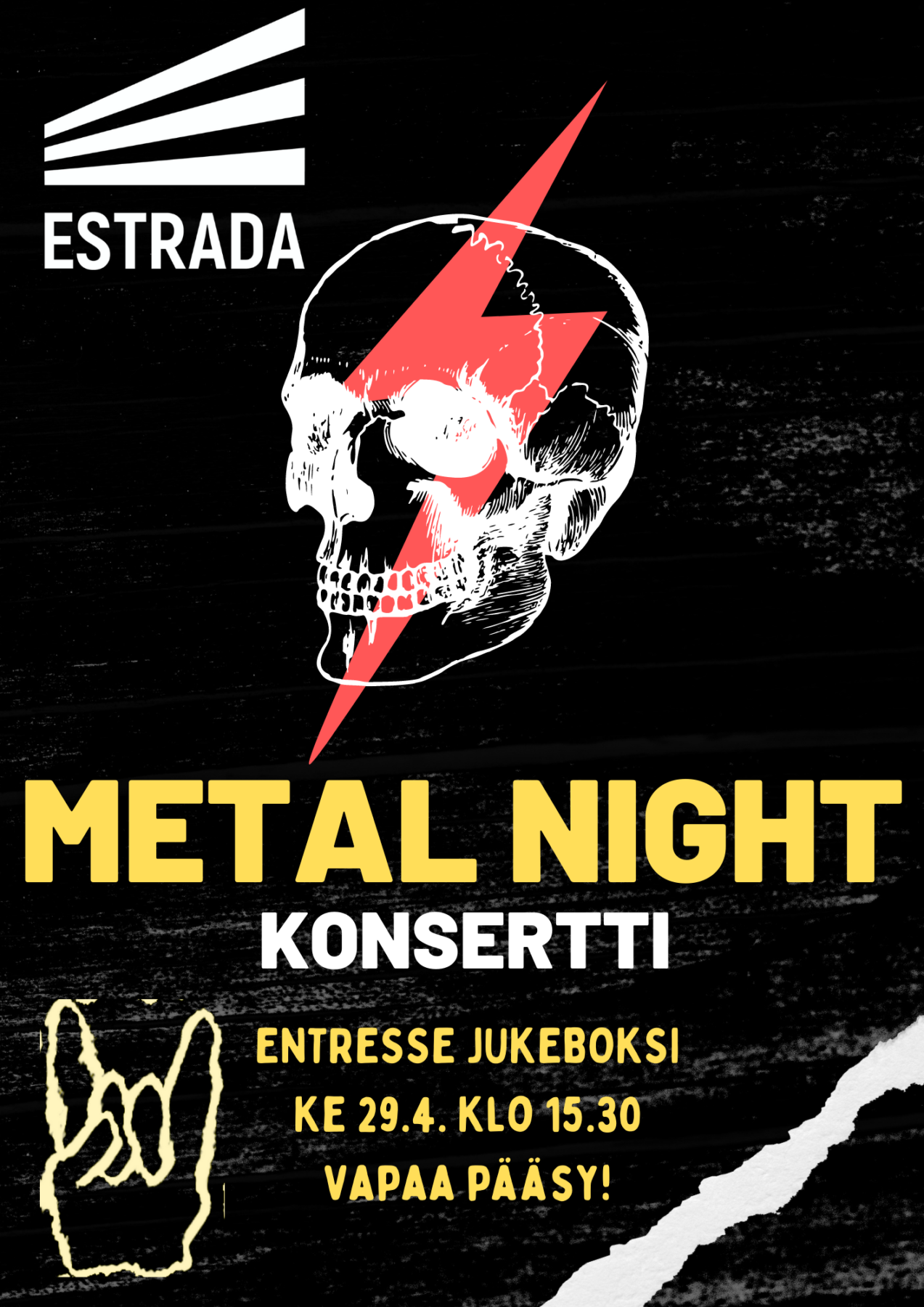 Metalliyhtyeitä haussa . konserttiin! | Espoon Musiikki- ja Tanssikoulu  Estrada